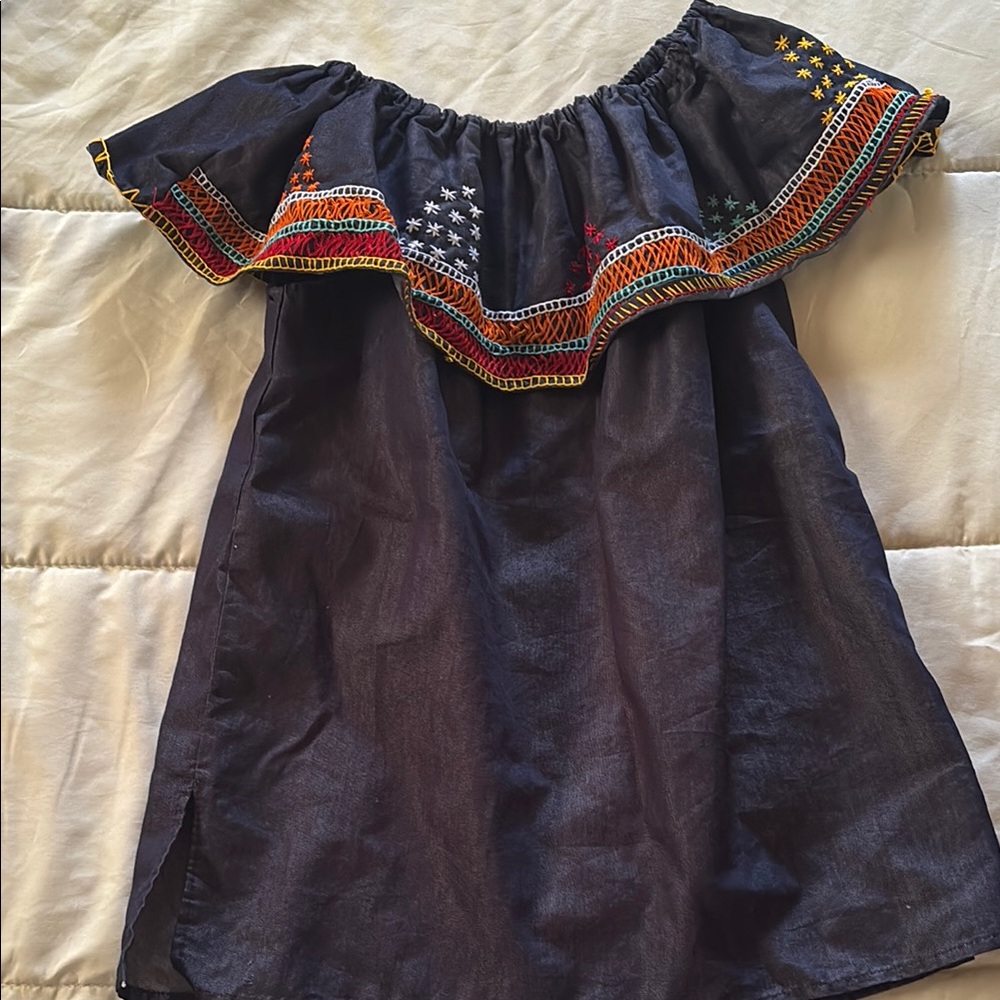 Embroidered Off-Shoulder Dress